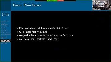 2019-04-03: Emacs as a C++ IDE - Jeff Trull, Ben Deane, Dirk Jagdmann
