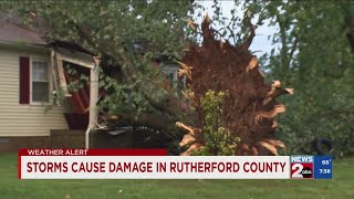 Storms topple trees in Rutherford County, TN
