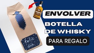 Cómo envolver una botella de whisky para regalo de manera sorprendente | Día del padre #botellas