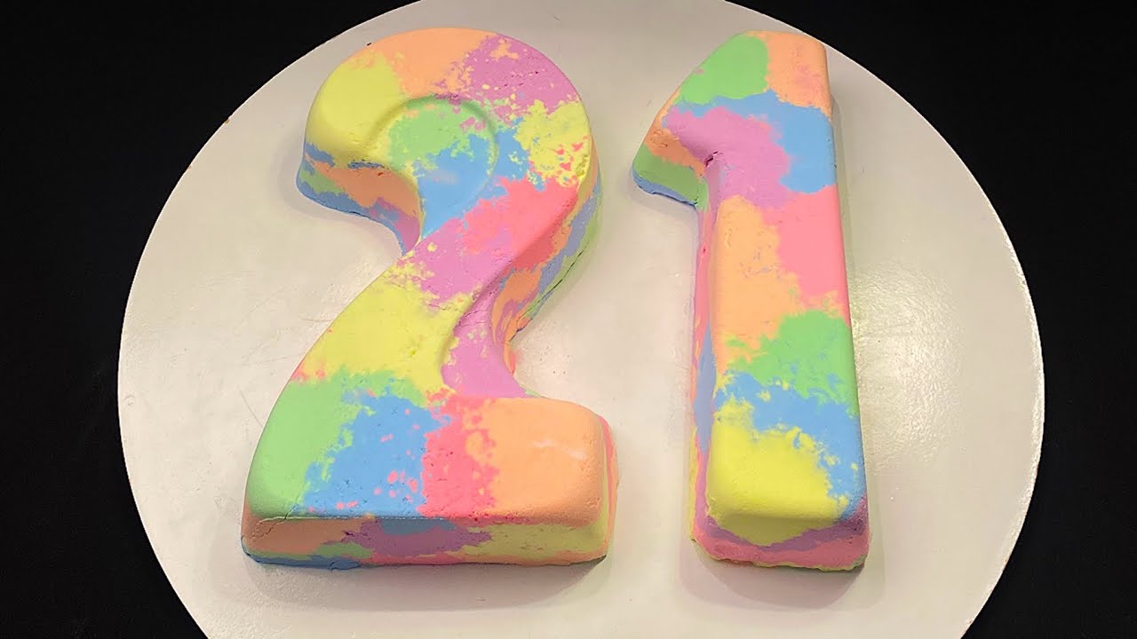  Crush ASMR 21 Shaped Baking Soda | Colorful Baking Soda Crunch