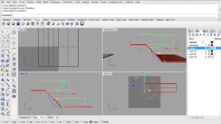 Rhino - 49 - Create Folded Facade Profile Using Gumball To Extrude Surfaces