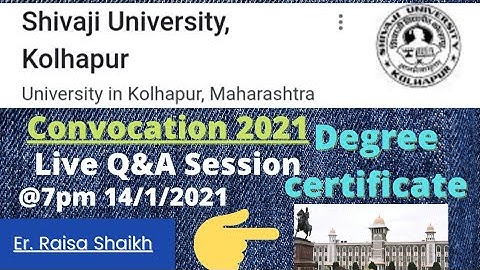 Convocation 2021//Doubt Clearing Session/Shivaji University