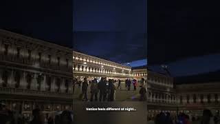 Venice Feels Different at Night 🇮🇹 #traveldeeper #italytravel #venice #stmarkssquare