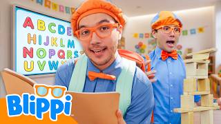 blippi goes school freeze dance shaving cream fun