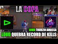 HUDSON REAGINDO LA COPA LOUD QUEBRA RECORD DE KILLS - FAZ 3 BOOYAHS E 75 KILLS - THURZIN MVP 30 KILL