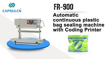 Automatic continuous plastic bag sealing machine with Coding Printer FR-900V