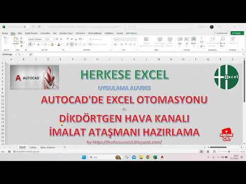 Autocad Makroları ile Excel'de Hava Kanalı Ataşmanı Hazırlama