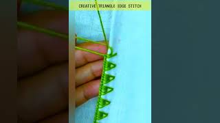 HOW TO SEW ZIGZAG BORDER EMBROIDERY | SIMPLE HAND STITCH IDEA #embroideryart #handembroidery