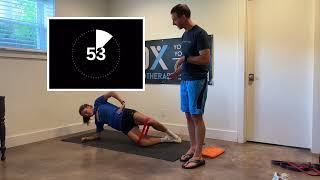 Side plank with clamshell (hip external rotation)