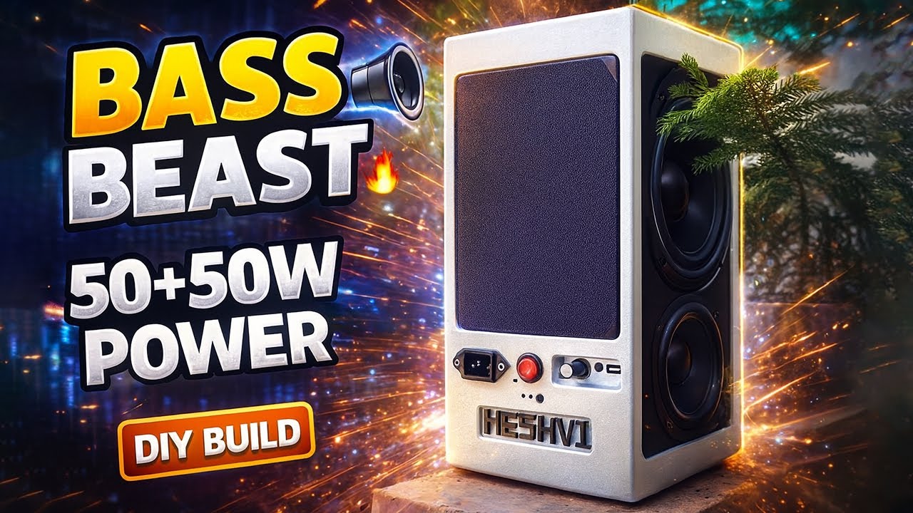 DIY 50+50W Powerful Speaker Build MDF Box Acrylic Paint 8Ω 30W Driver ...