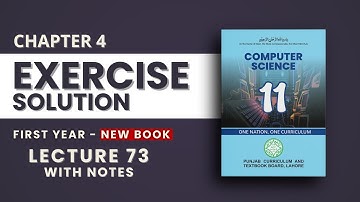 4.6 Chapter 4 Exercise Solved with free Notes - PTB New Book - Class 11 Computer Science