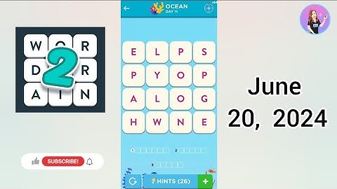 WordBrain 2 Ocean Event Day 11 June 20, 2024 Solution