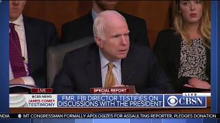 Did John McCain have a stroke while questioning James Comey?