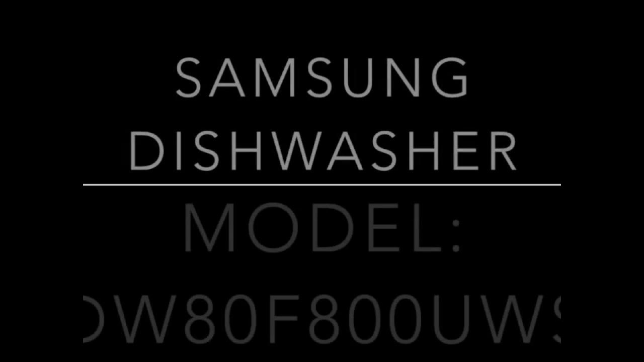 Samsung Dishwasher Leak Fix (DW80F800UWS) YouTube