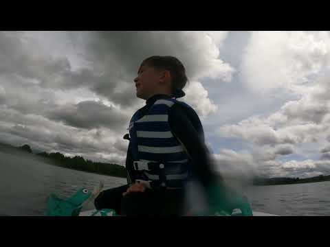 Paddle boarding with my son at Manley Mere