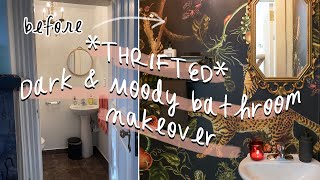 *RenterFriendly* Tiny Bathroom Makeover On A Budget! | Dark & Moody Style