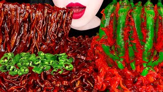ASMR BLACK BEAN NOODLES, SPICY KOREAM KIMCHI RECIPE 직접만든 고추김치, 짜장라면CUCUMBER PEPPER EATING SOUNDS김치먹방