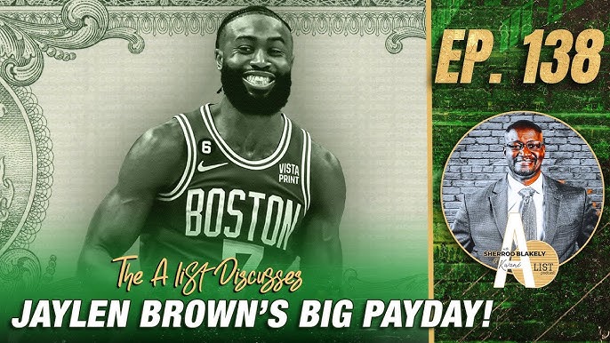 Jaylen Brown Boston Celtics Basketball White Jersey Poster 