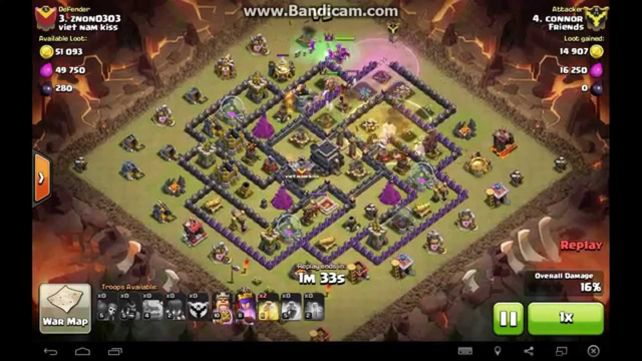 Clash of clans war gohog th9 3 star