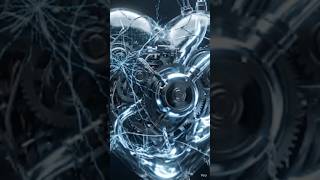 Biomechanical glass heart pumping digital liquid/AI/cinematic/heart/film/shorts/@DivvyamGuptaAI