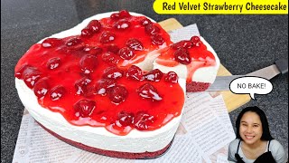 NO BAKE Red Velvet Strawberry Cheesecake para ngayong Valentine's day! by Kusina chef 4,873 views 3 months ago 14 minutes, 36 seconds