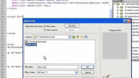 17 external javascript files