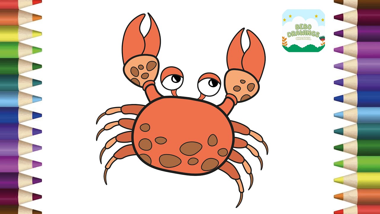 How to Draw A Cute Crab Simple & Easy Step by Step for Kids | Crab Drawing