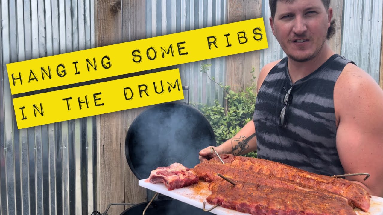 Hanging Ribs On the Oklahoma Joe's Bronco. Hot and Fast Ribs In 3 1/2