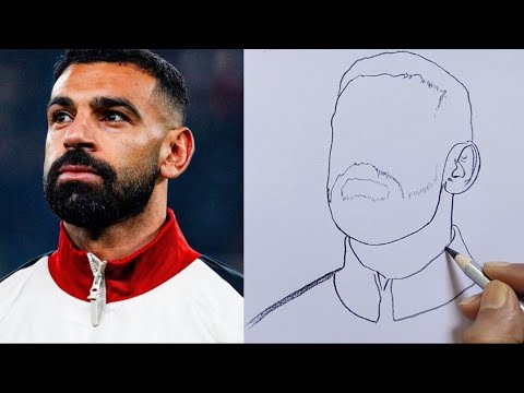How to draw Mohamed Salah step by step | Easy Pencil Sketch Tutorial