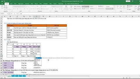 Cách sử dụng hàm Date - Time trong excel  - Phần 1 (Hàm Day, Month, Year, Date, Today)