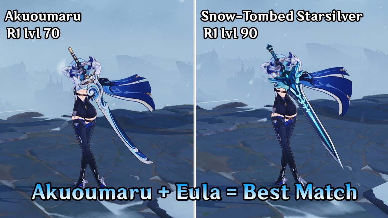 Akuoumaru Vs Snow-Tombed Starsilver | Eula's Weapons (Comparison) | Pure Damage Output