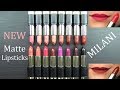 MILANI Bold Color Statement Matte Lipsticks: LIP SWATCHES & Review