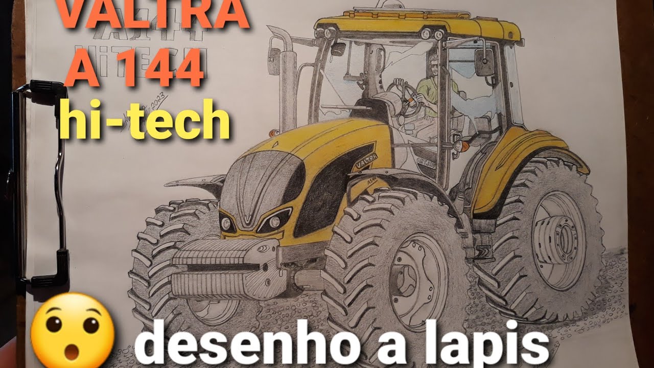 COMO DESENHAR UM TRATOR VALTRA A 144 HI-TECH A LAPIS MANUAL 