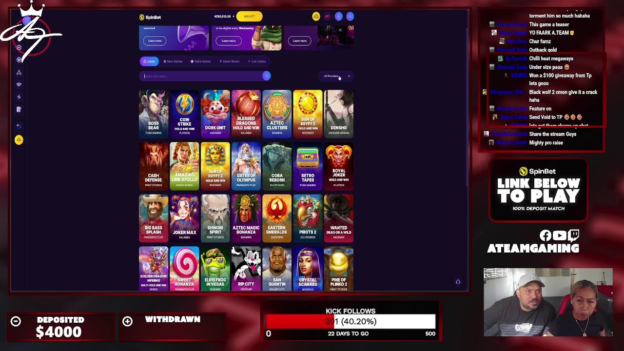 Spinbet slot game interface
