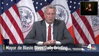 NY Mayor De Blasio Holds Daily Briefing