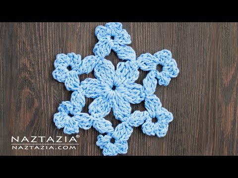 HOW to CROCHET a SNOWFLAKE CHRISTMAS ORNAMENT for your Tree by Naztazia