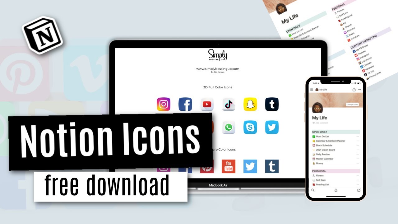 Notion Icons | Notion for Entrepreneurs (Free Notion Template)