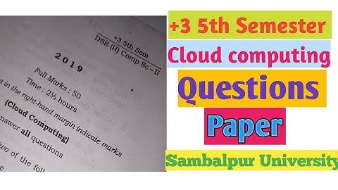 Cloud computing 5th Semester Questions Paper 2019