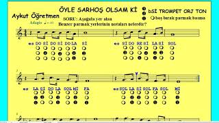 Öyle Sarhoş Olsam Ki Trompet Parmak Yerleri Trompette Mi Karar Trompet Dersleri Aykut Öğretmen