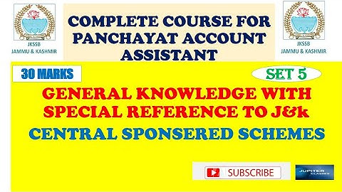 #Accountassistant #JKSSB  CENTRALLY SPONSORED SCHEMES | SET-5