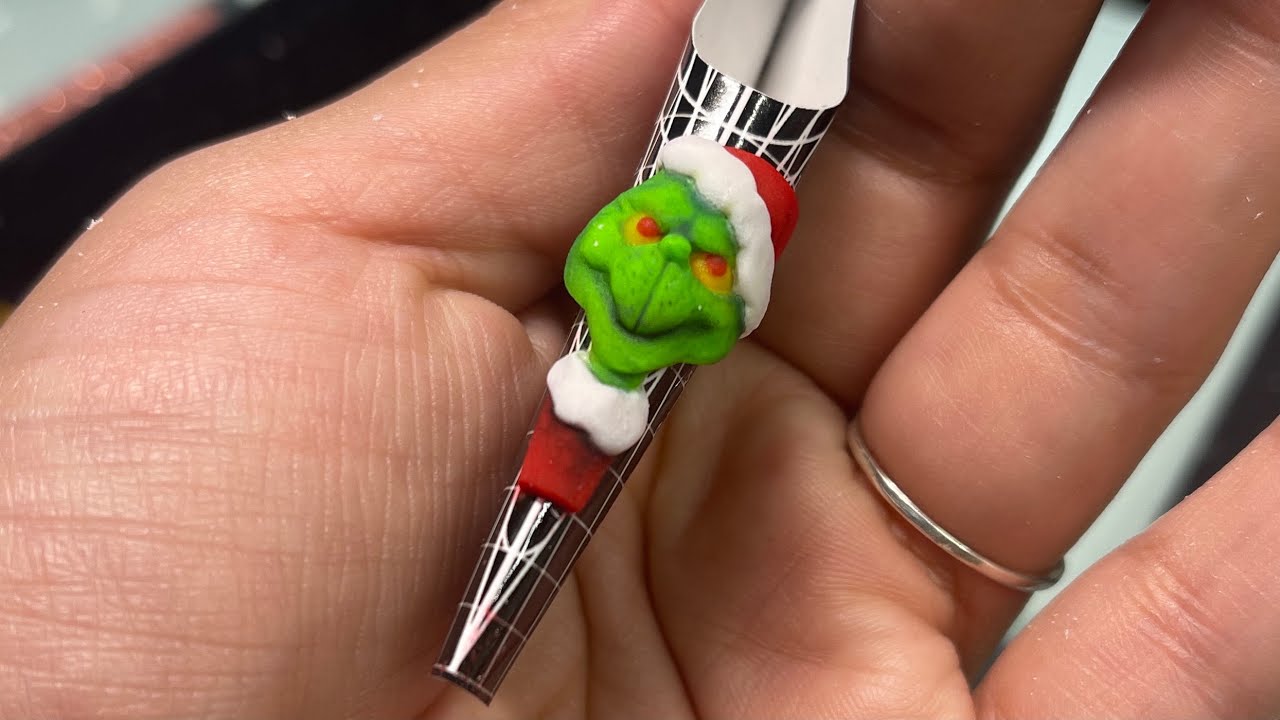 ГРИНЧ | 3D-АРТ НОГТЕЙ | 3D-АКРИЛОВЫЕ ПОДВЕСКИ ДЛЯ НОГТЕЙ | РОЖДЕСТВЕНСКИЙ НОГТИ