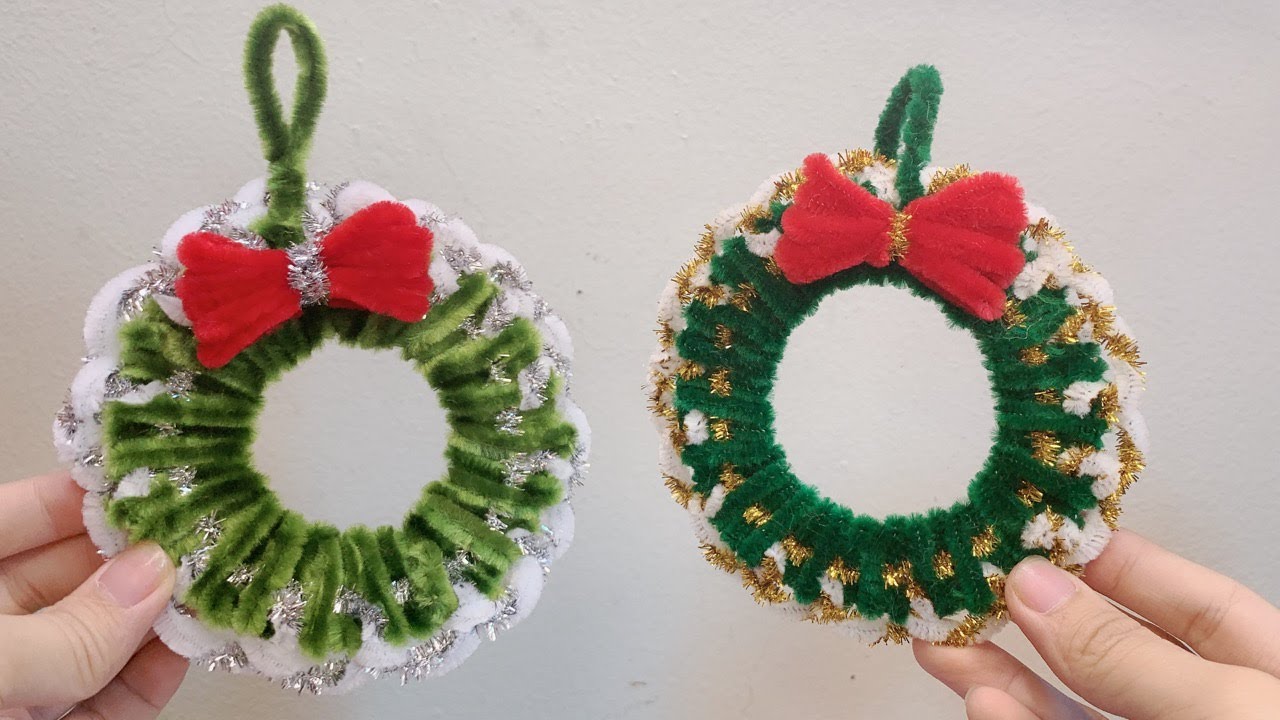 とっても簡単！モールを使ってクリスマスリース を作る Christmas