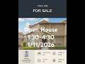 Open house 1:30-4:30 1/11/2026