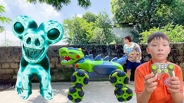 Kem Ốc review khủng long Robot cùng khủng long đi cứu con bò, doreamon, con vịt. Theu Chanel