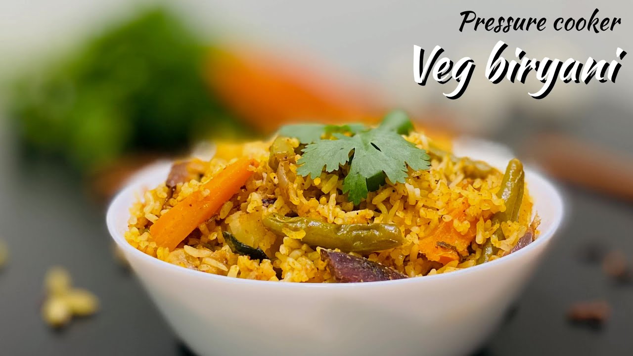 veg biryani in pressure cooker quick and easy veg biryani recipe
