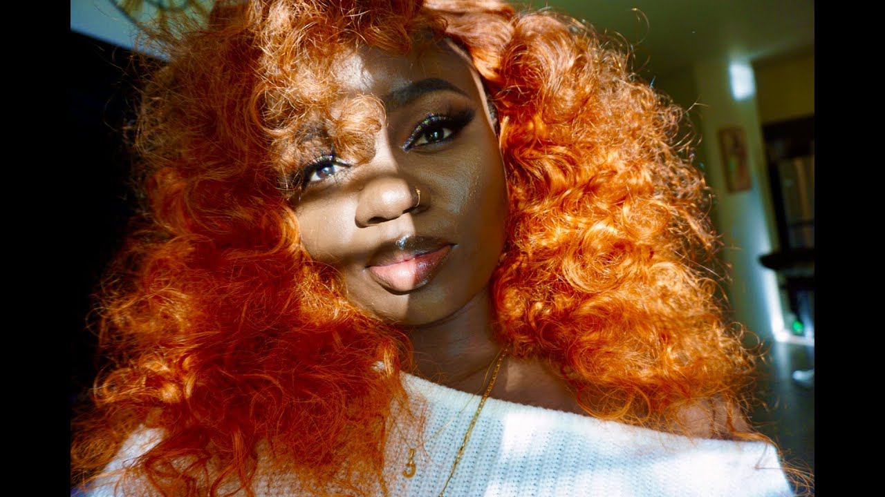 Ginger/Orange hair on darker skin. Karen's Luxury Hair review - YouTube