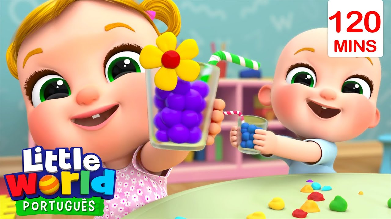 Frutinhas Coloridas! 🍇🍎 Aprenda | MARATONA - O Mundo de Nina e Nico – Little World Português