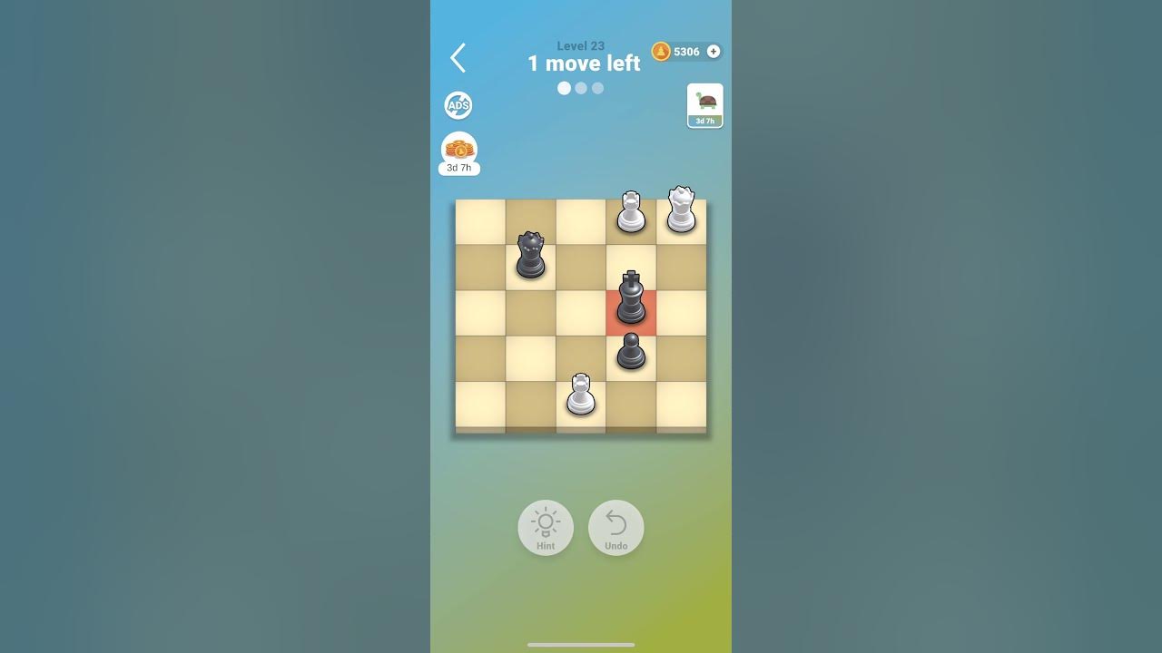 Pocket Chess tortoise level 23 turtle challenge solution chess puzzle