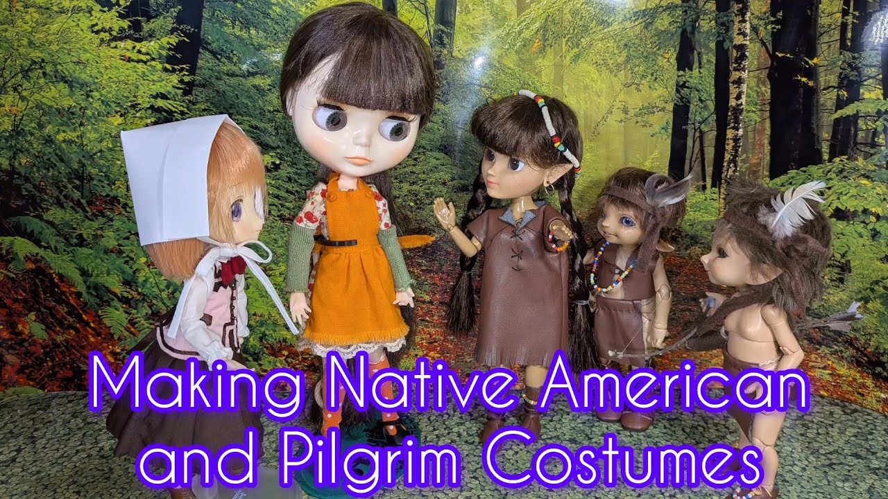 DIY: Making Native American and Pilgrim Costumes for dolls - YouTube