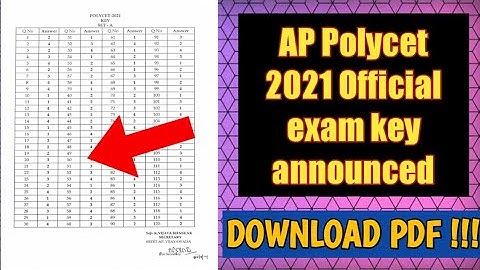 Ap polycet 2021 official exam key released | dug out your brain